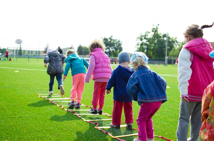 Playground artificial lawns